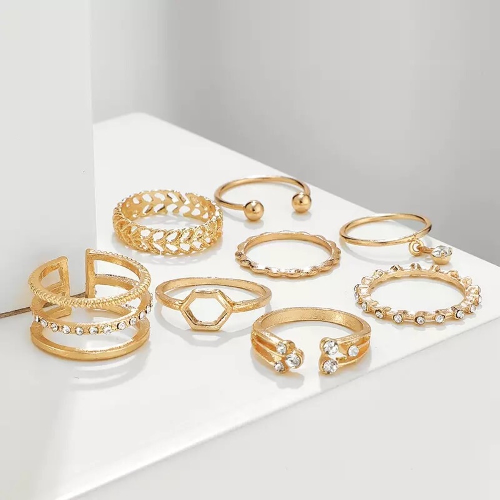 3/$25⚡️boho stackable midi knuckle ring set - Picture 3 of 14
